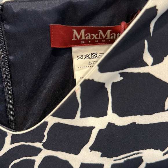 MAX MARA STUDIO - CROCO STYLE PRINTED DRESS DESTINO - WHITE/BLUE - Picture 9 of 10